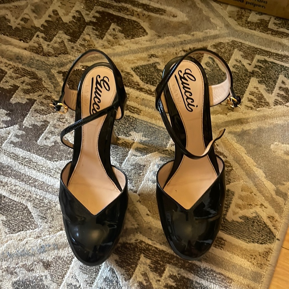 Gucci platform black heels